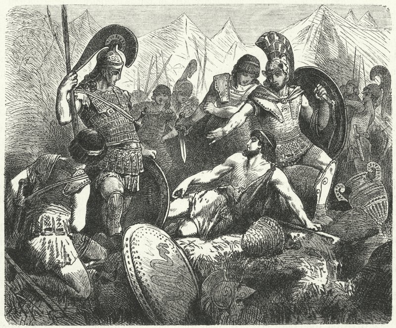 Sacrificial death of Codrus, King of Athens by Hermann Vogel