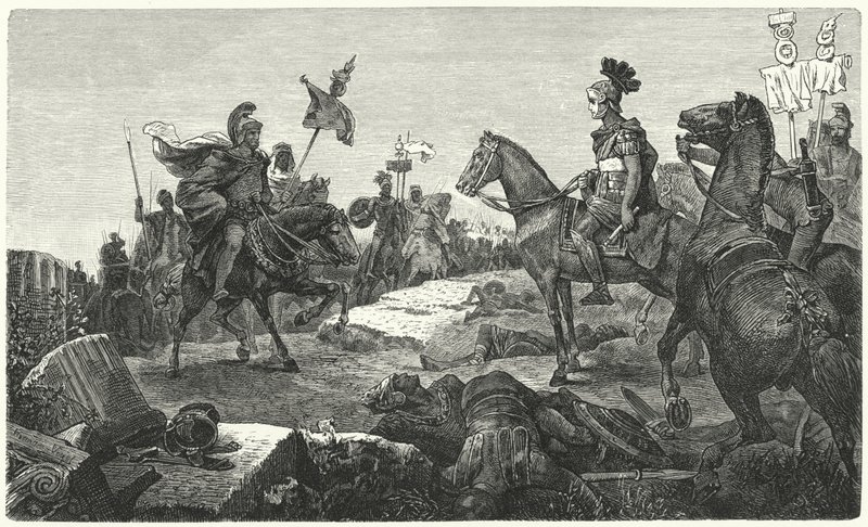 The Meeting Between Scipio Africanus and Hannibal Before the Battle of Zama, 202 BC by Hermann Vogel
