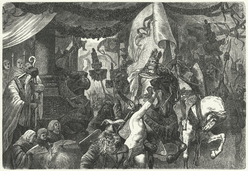 Theoderic the Great, King of the Ostrogoths, Entering Rome by Hermann Vogel