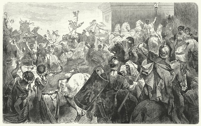 Triumph of Scipio Aemilianus After the Destruction of Carthage in the Third Punic War, 146 BC by Hermann Vogel