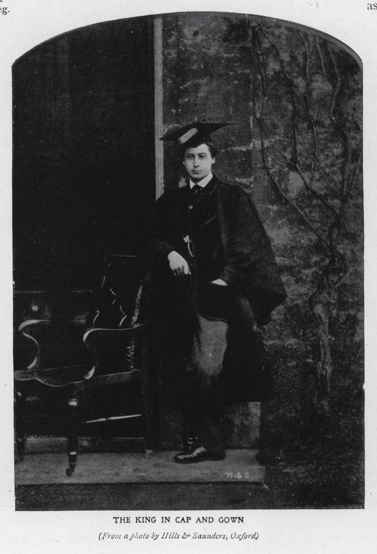 King Edward VII in mortar board and gown while at Oxford University by Hills and Saunders