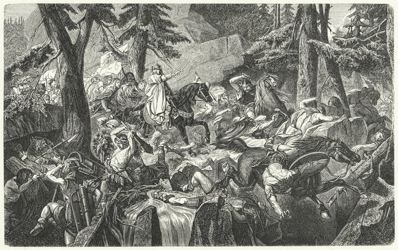 Charlemagne crossing the Alps, 773 by Hippolyte Delaroche