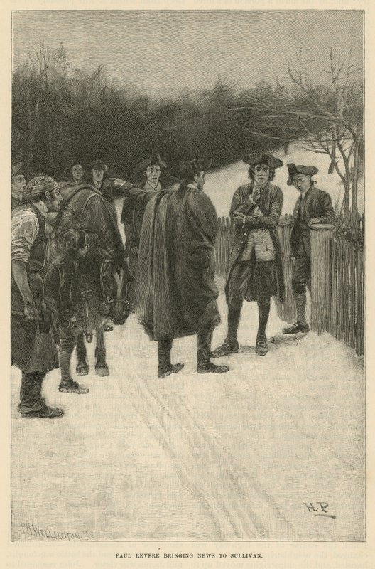 Paul Revere bringing news to Sullivan by Howard Pyle