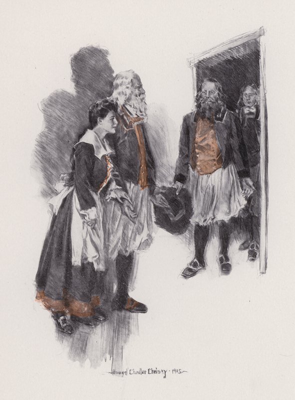 Illustration for Evangeline, A Tale of Arcadie, by Henry Wadsworth Longfellow by Howard Chandler (after) Christy