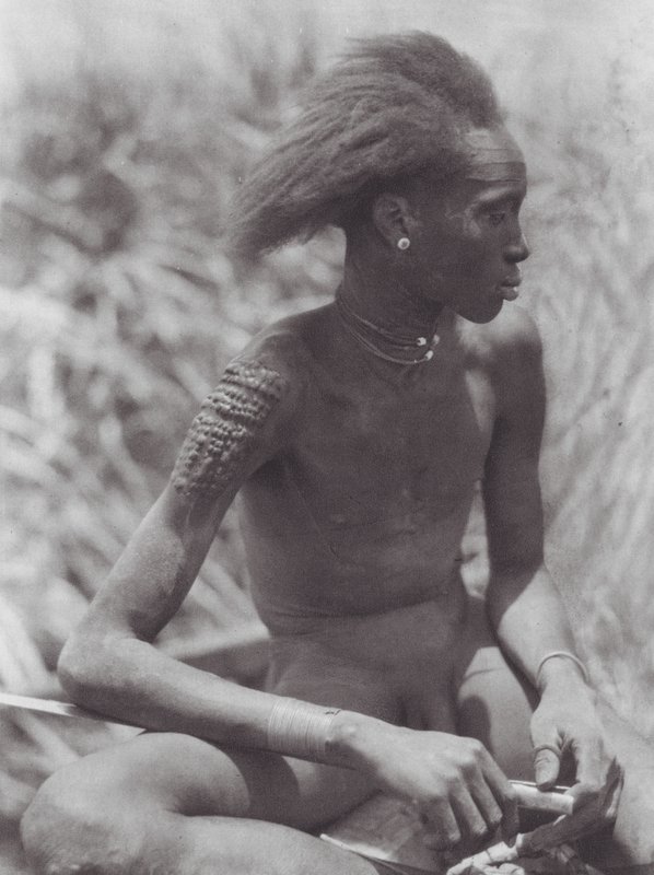 Africa: Nuer with hair dyed red by Hugo Adolf Bernatzik