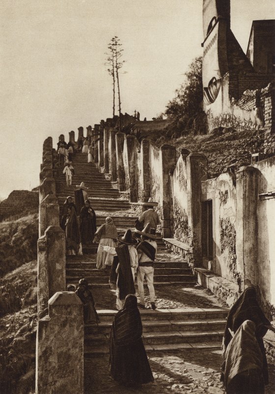 Mexico: Guadalupe Hidalgo, Ascent to the Hill of Tepeyacac by Hugo Brehme