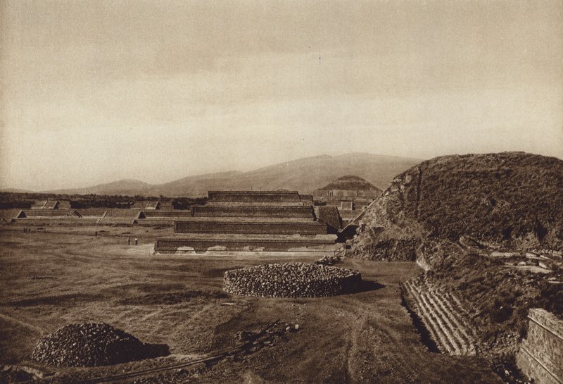 Mexico: San Juan Teotihuacan, View of the Citadel Terraces by Hugo Brehme