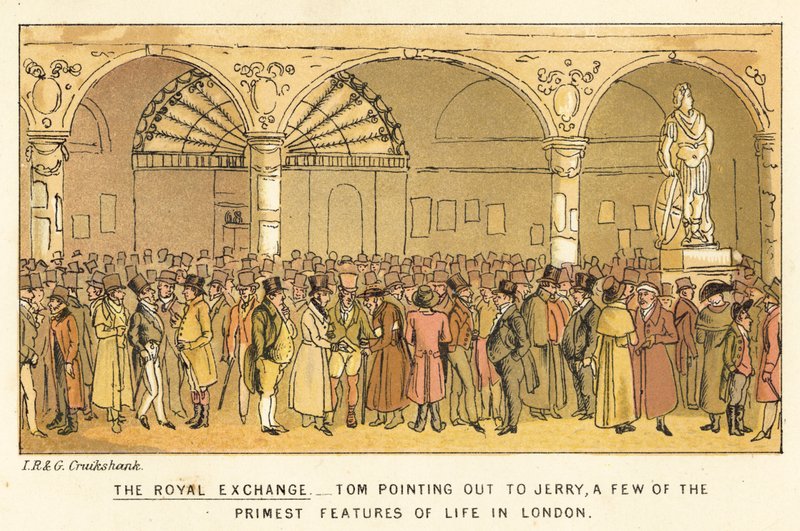 The Royal Exchange by Isaac, Robert and George Cruikshank