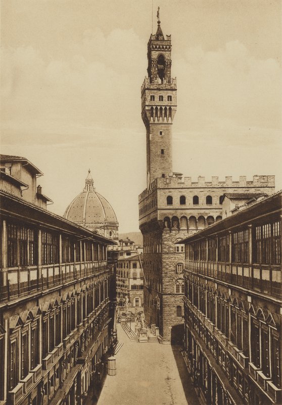 Florence: Porticoes of the Uffizi, built on a design by Vasari by Italian Photographer