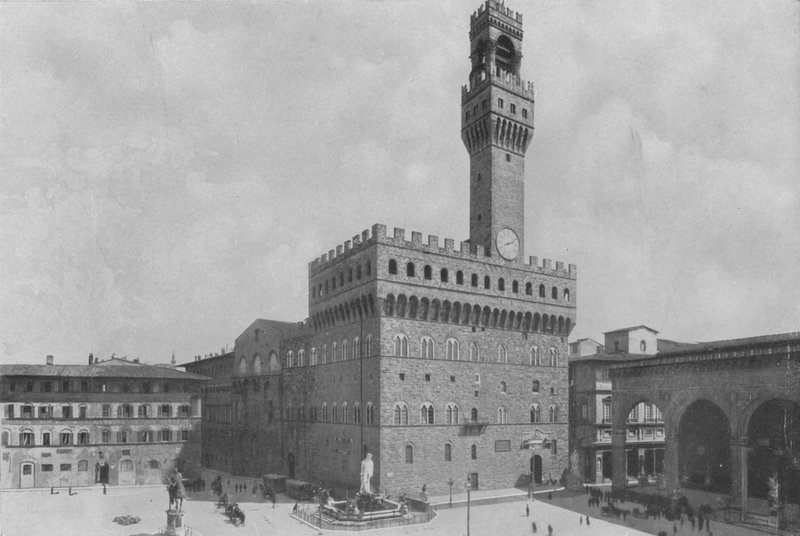 Florence, Piazza della Signoria with Palazzo Vecchio by Italian Photographer
