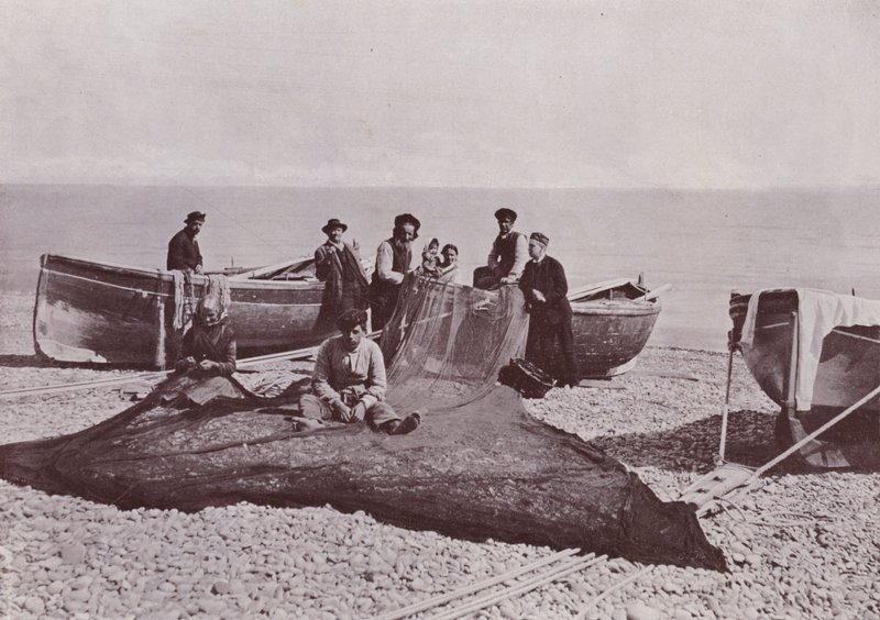 Italy: Bordighera, Fishermen Working by Italian Photographer