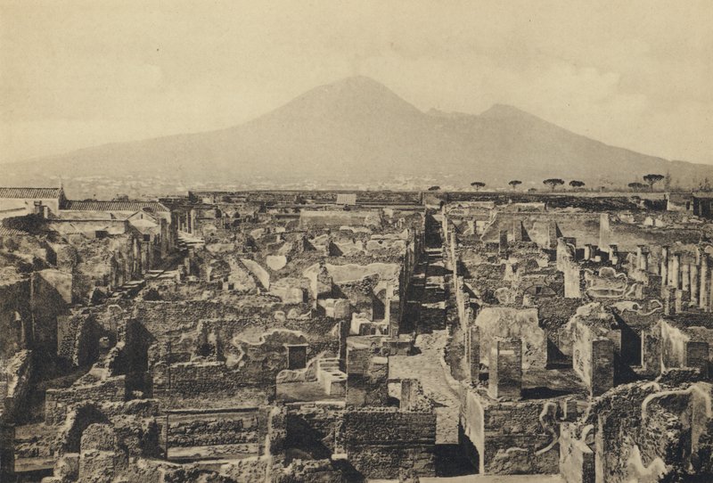 Naples: Pompeii, Panorama with Vesuvius by Italian Photographer