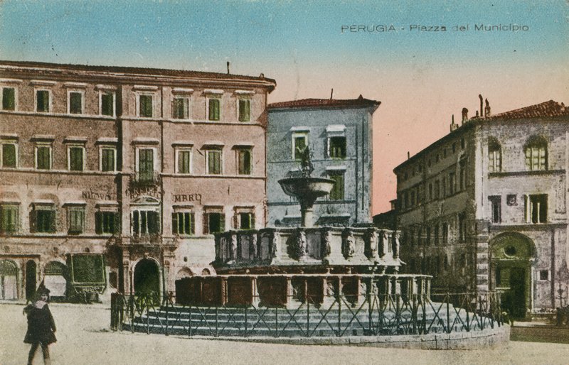 Perugia, Piazza del Municipio, c 1910 by Italian Photographer