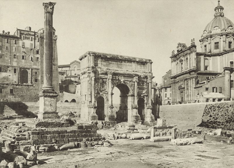 Roman Forum, Arch of Septimius Severus with the Column of Phocas by Italian Photographer