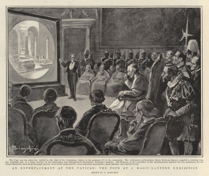 An Entertainment at the Vatican, the Pope at a Magic-Lantern Exhibition by Italian School