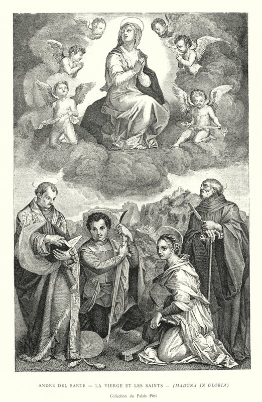 Andre del Sarte, The Virgin and the Saints, Madonna in Glory, Collection of the Pitti Palace by Italian School