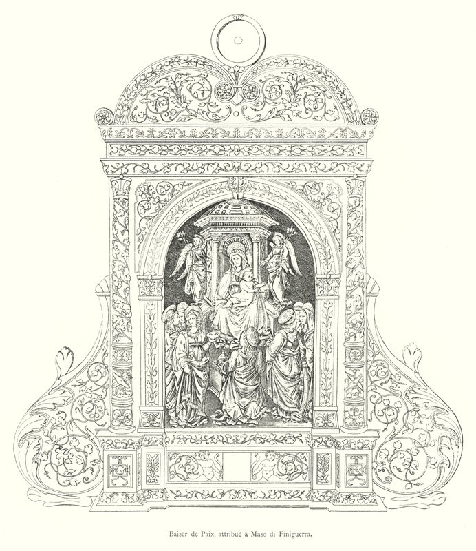 Kiss of Peace, attributed to Maso di Finiguerra (engraving) by Italian School