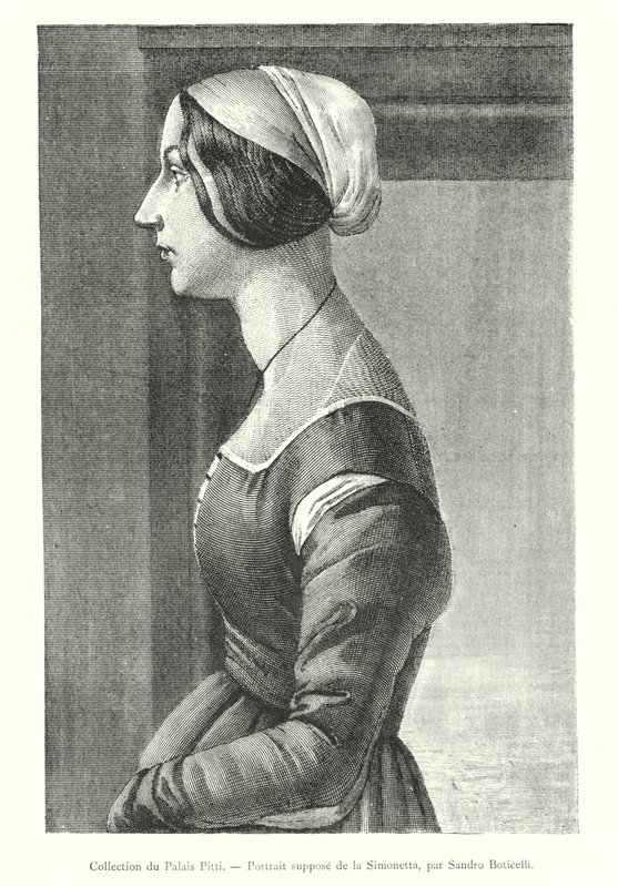Portrait Supposed of Simonetta (engraving) by Italian School