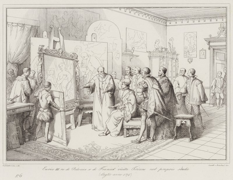 Henry III, King of Poland and France, Visits Titian in His Studio by Italian School