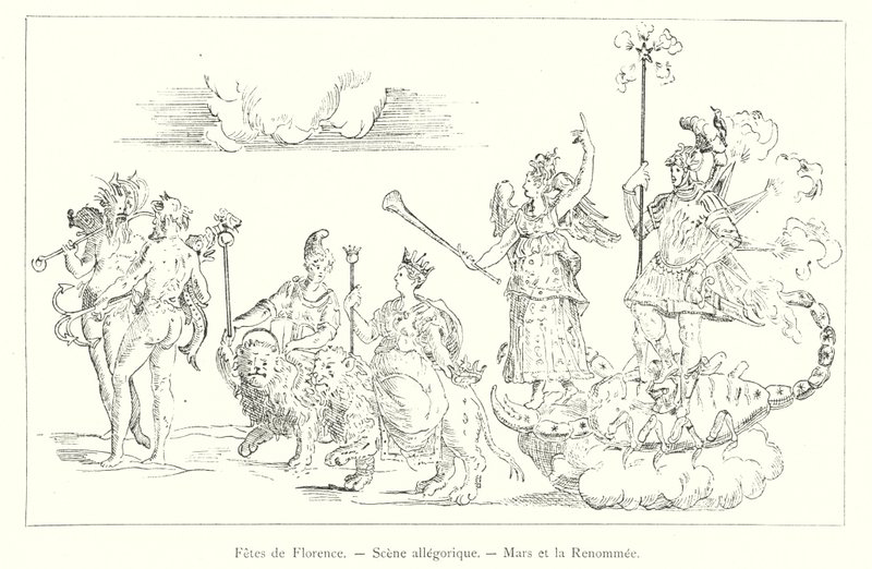 Festivities of Florence, Allegorical Scene, Mars and Fame by Italian School