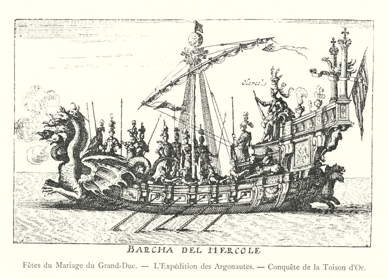 Marriage Festivities of the Grand Duke, The Expedition of the Argonauts, Conquest of the Golden Fleece (engraving) by Italian School