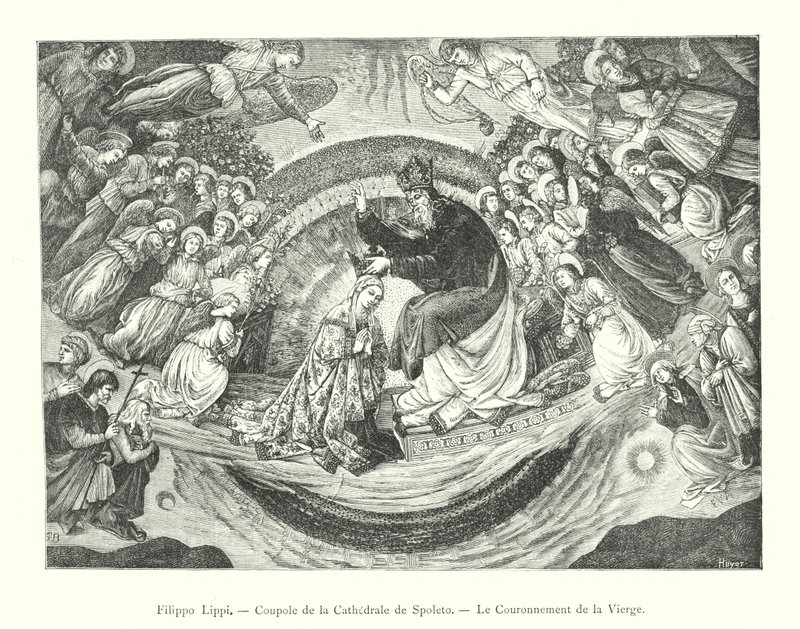 Filippo Lippi, Dome of the Cathedral of Spoleto, The Coronation of the Virgin (engraving) by Italian School