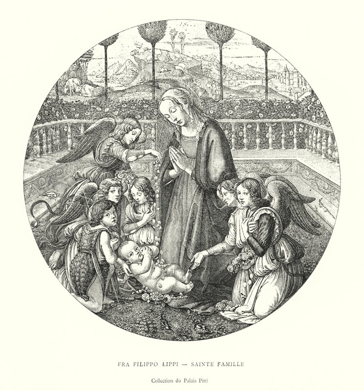 Fra Filippo Lippi, Holy Family, Pitti Palace Collection (engraving) by Italian School