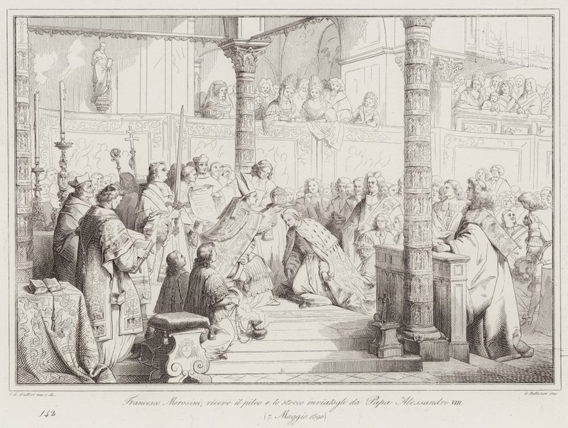 Francesco Morosini Receives the Pileus and Sword Sent by Pope Alexander VIII by Italian School