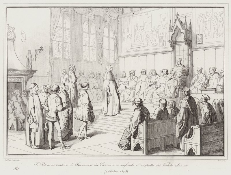 Francesco Petrarca, Orator of Francesco da Carrara, is Confounded Before the Venetian Senate by Italian School