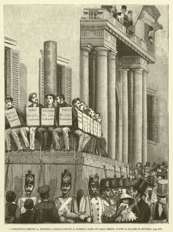 The Condemned Heard the Death Sentence Exposed to the Public on a Stage Erected in Front of the Palace of Justice by Italian School