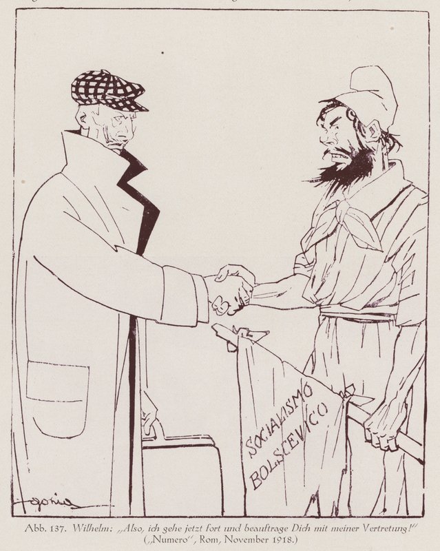 Kaiser Wilhelm II Handing Power to Bolshevik Socialism by Italian School