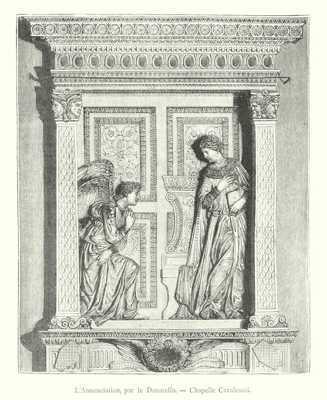 The Annunciation, by Donatello, Cavalcanti Chapel (engraving) by Italian School