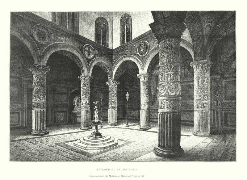 The Courtyard of the Old Palace, Ornamentation by Michelozzo Michelozzi by Italian School