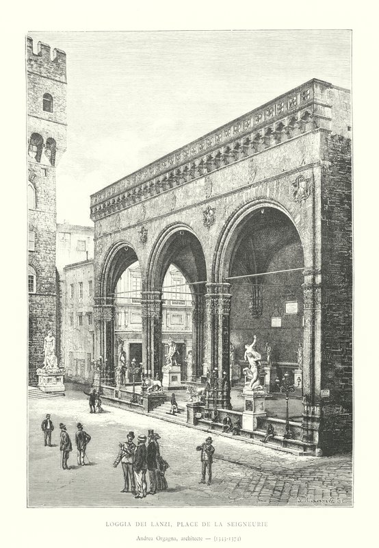 Loggia dei Lanzi, Piazza della Signoria, Andrea Orcagna, architect by Italian School