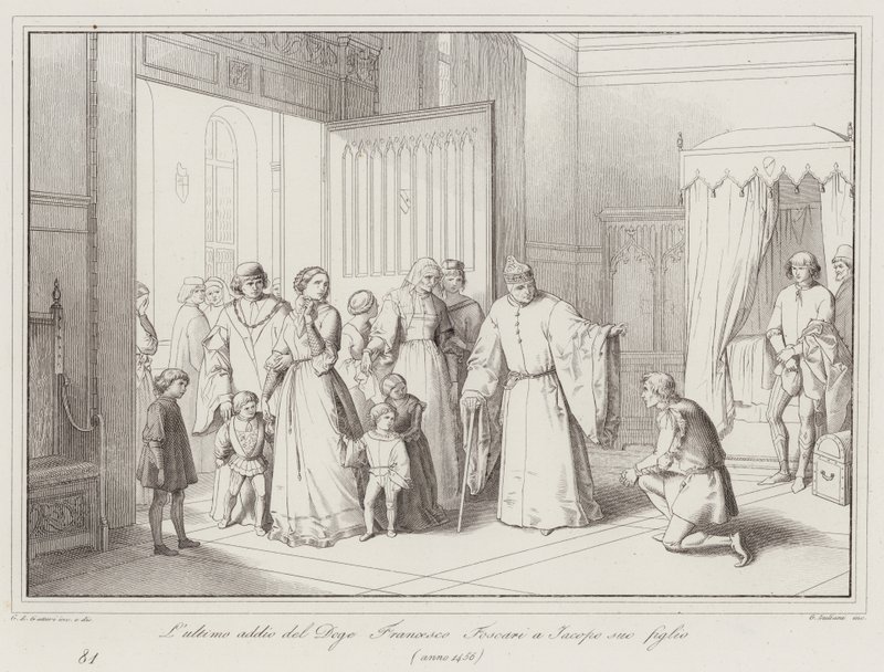The Last Farewell of Doge Francesco Foscari to His Son Jacopo by Italian School