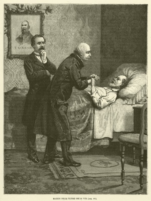 Mazzini in His Last Hours by Italian School