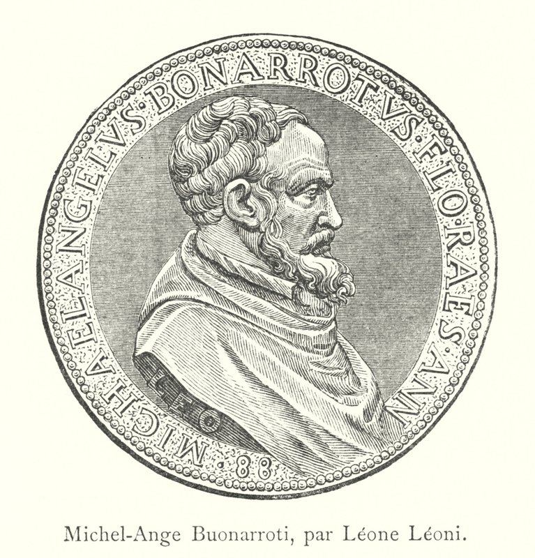 Michelangelo Buonarroti, by Leone Leoni (engraving) by Italian School