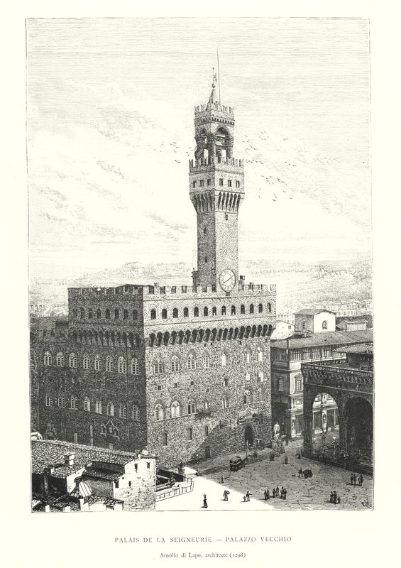 Palais de la Seigneurie, Palazzo Vecchio, Arnolfo di Lapo, architect by Italian School