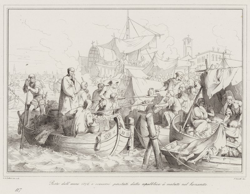 Plague of 1576, and aid provided by the republic to the sick in the Lazaretto by Italian School