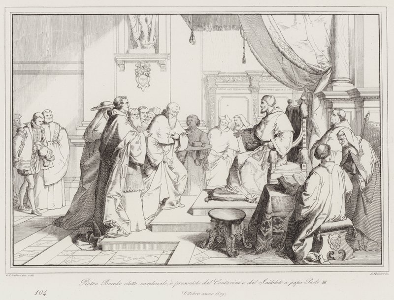 Pietro Bembo Elected Cardinal, Presented by Contarini and Sadoleto to Pope Paul III by Italian School