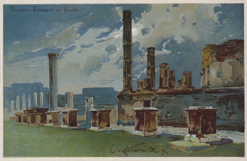 Pompei - Temple of Jupiter by Italian School