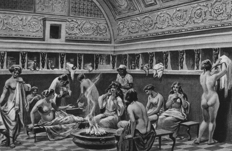 Pompeii: Interior of the Baths of the Forum by Italian School