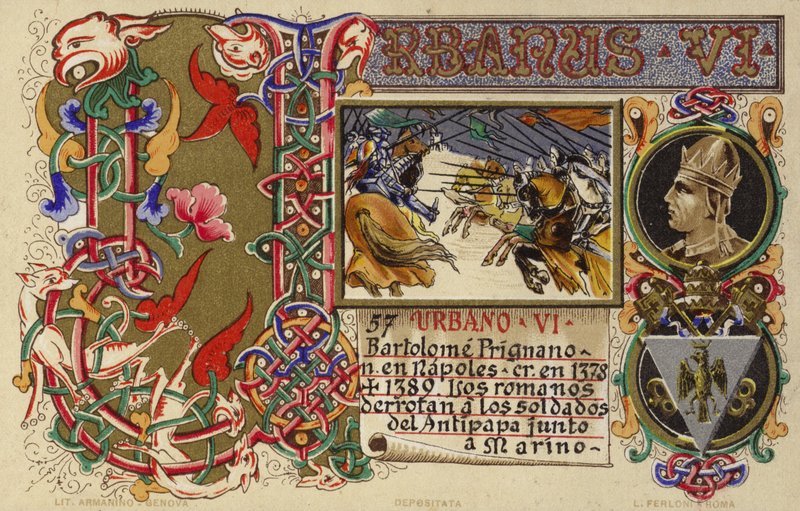 Printed Commemoration of Pope Urban VI by Italian School