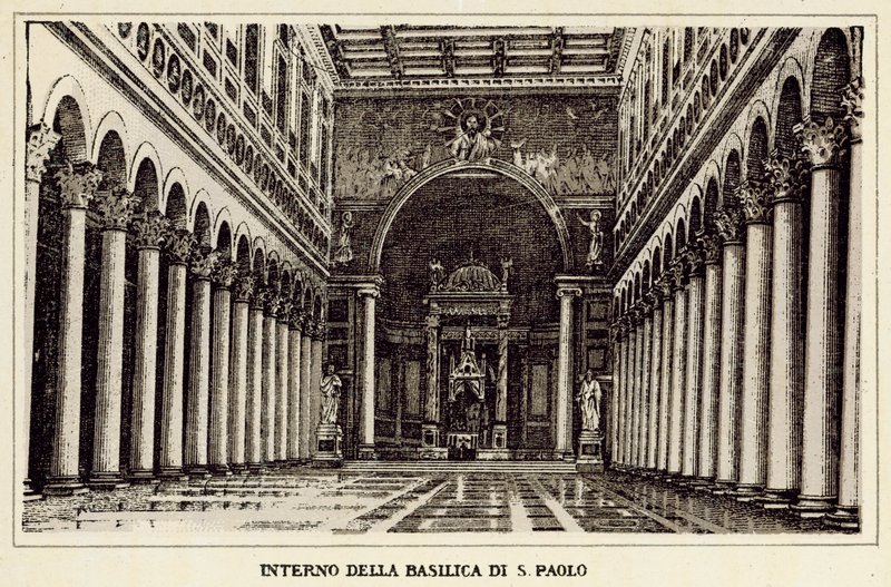 Rome: Interior of the Basilica of St. Paul by Italian School