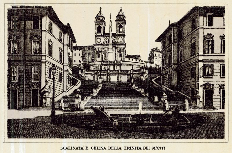 Rome: Steps and Church of Trinita dei Monti by Italian School