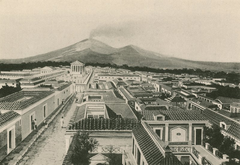 The Panorama of Pompeii as it was by Italian School