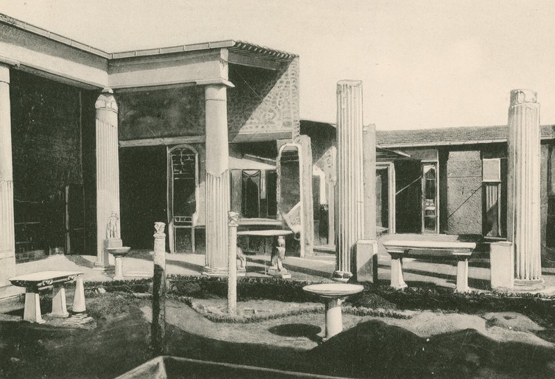 The Viridarium in the House of the Vettii as it is by Italian School
