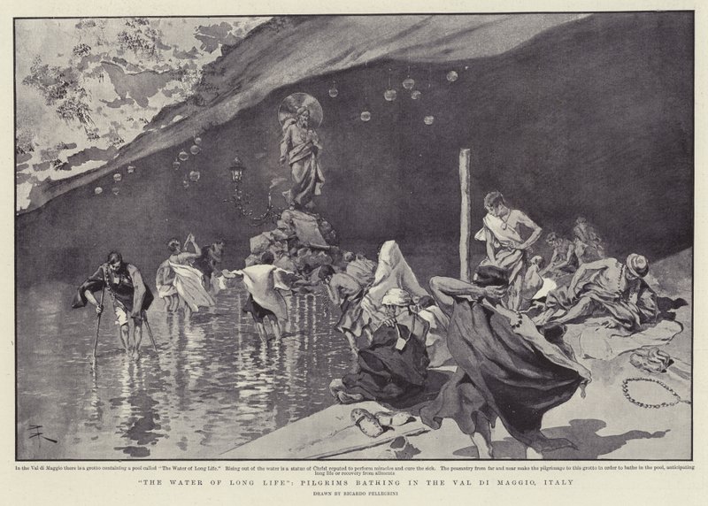 The Water of Long Life, Pilgrims Bathing in the Val di Maggio, Italy by Italian School