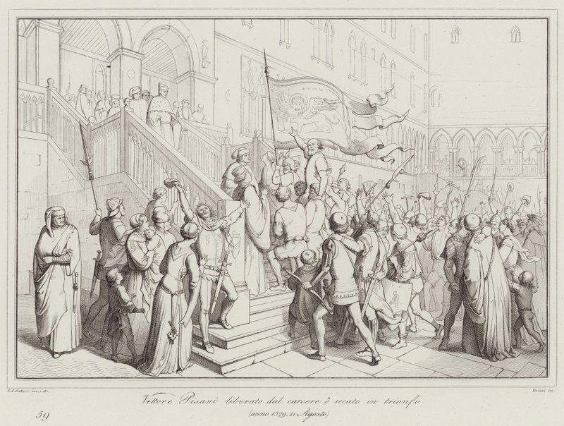 Vittore Pisani Freed from Prison and Carried in Triumph by Italian School