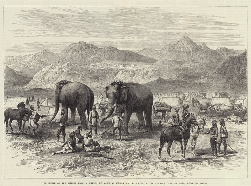 The Mouth of the Khyber Pass, in front of the Advance Camp at Hurri Singh Ka Bourj by J.C. Wilson